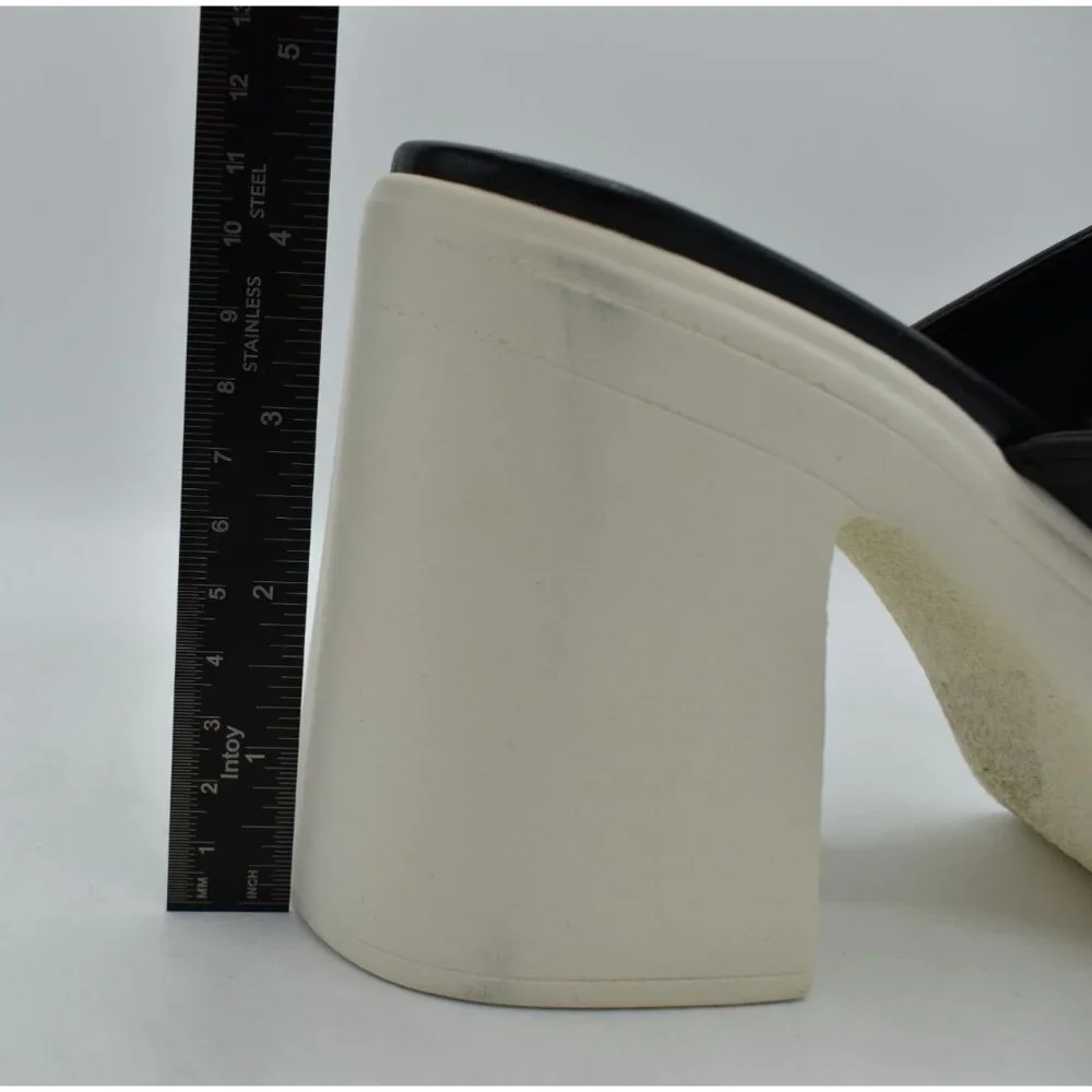 Free People Womens US 9.5 EU 40 Zoe Black Heeled Platform Slide Sandals‎ Shoes